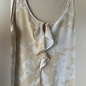 New York & Company Cream Floral Top